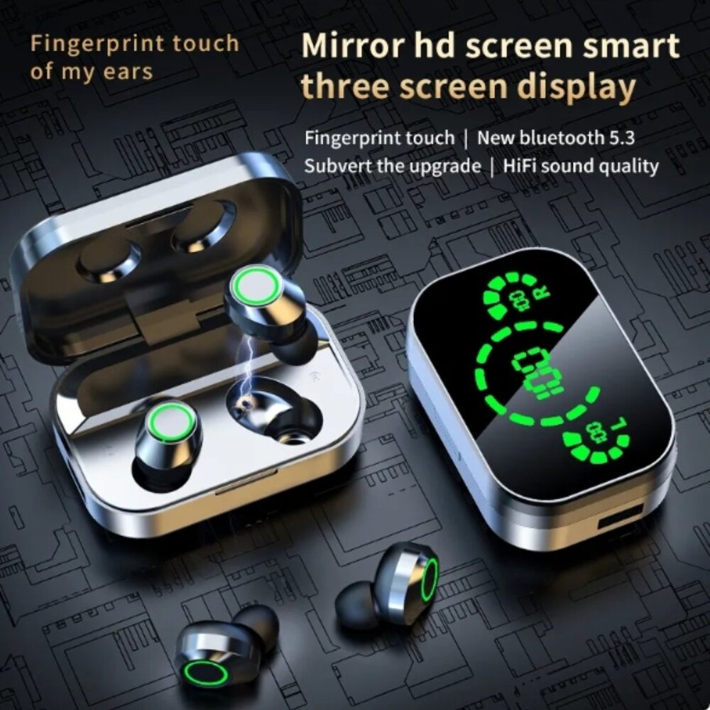 YD03 Wireless Bluetooth-compatible Headset TWS Large Screen Smart Digital